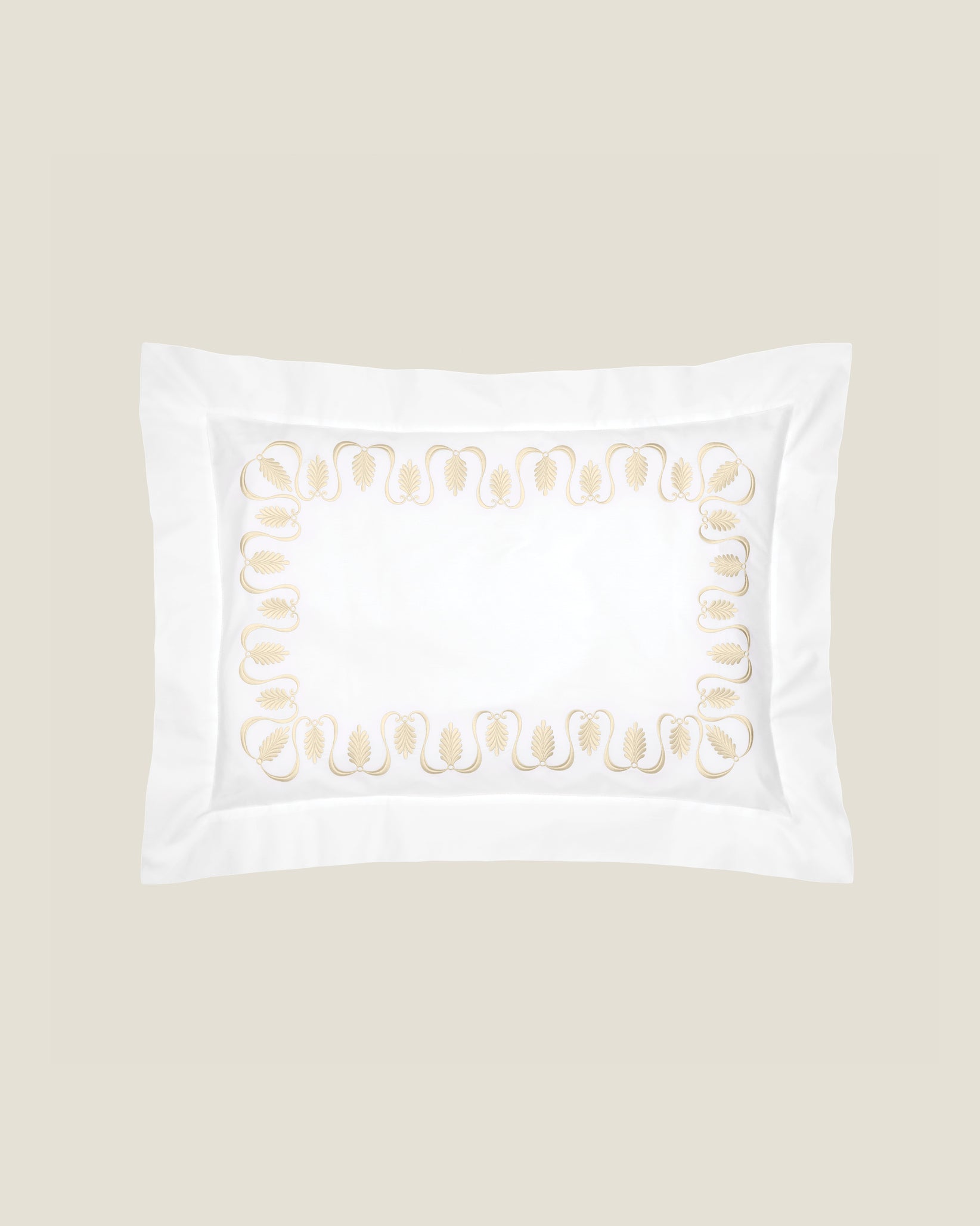 Paolina standard sham in white/beige
