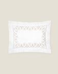 Paolina white/sage queen sham