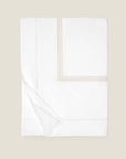 Tre Righe duvet cover in white/sage folded