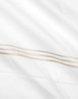 Tre Righe flat sheet in white/sage texture