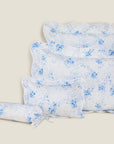 M'ama non M'ama queen, standard, boudoir and neckroll sham in medium blue
