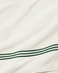 Tre Righe Ivory/emerald bath towels texture