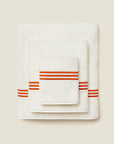 Tre Righe Ivory/orange towel stack