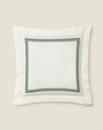 Tre Righe Ivory ivory/emerald euro sham