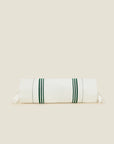 Tre Righe Ivory/emerald neckroll sham
