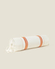 Tre Righe Ivory/orange neckroll sham