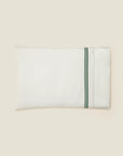 Tre Righe Ivory/emerald single pillowcase