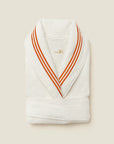 Tre Righe Ivory/Orange bathrobe folded