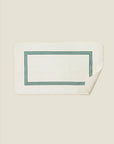 Tre Righe Ivory/emerald tub mat corner flipped