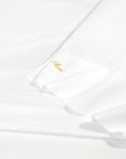 Angel Luxe in white showing bedding texture.