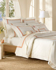 Tre Righe ivory/orange full bed side view