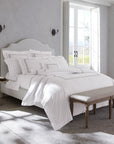 Tre Righe bed in white/charcoal side angle