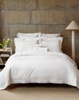 Tre Righe bed in white/sage