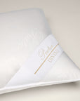 close up shot of down pillow