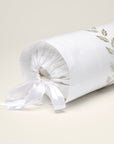 Federico neckroll sham in white/antique silver