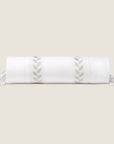 Federico neckroll sham in white/antique silver