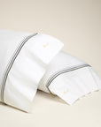 Tre Righe Ombre pillowcase pair in white/charcoal