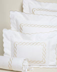 Treccia white/beige queen, standard, boudoir and neckroll sham