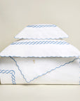 Treccia duvet cover stack white/medium blue