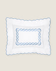 Treccia white/medium blue boudoir sham