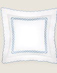 Treccia white/medium blue euro sham