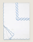 Treccia duvet cover white/medium blue folded