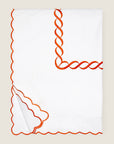 Treccia duvet cover white/orange folded