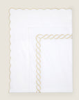 Treccia white/beige flat sheet folded