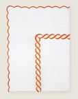 Treccia white/orange flat sheet folded