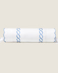 Treccia white/medium blue neckroll sham