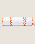 Treccia white/orange neckroll sham