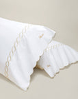 Treccia white/beige pillowcase pair