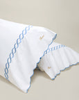 Treccia pillowcase pair white/medium blue