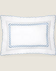Treccia white/medium blue standard sham