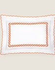 Treccia white/orange standard sham