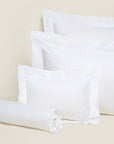 Icona queen, standard, boudoir and neckroll sham in white/white