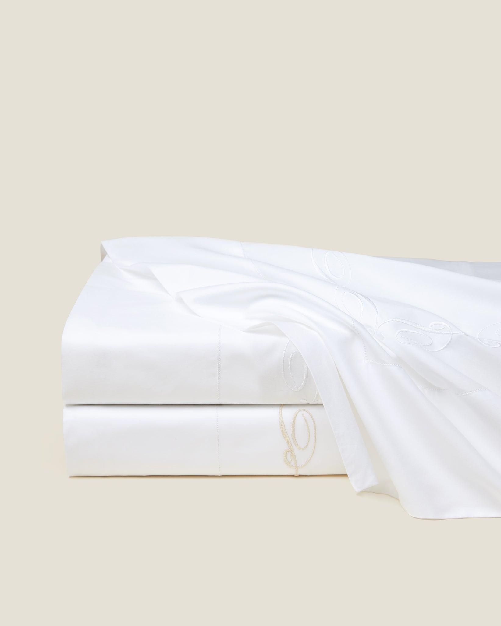 Icona flat sheet stack white/white & white/beige