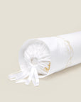 Icona neckroll sham in white/beige
