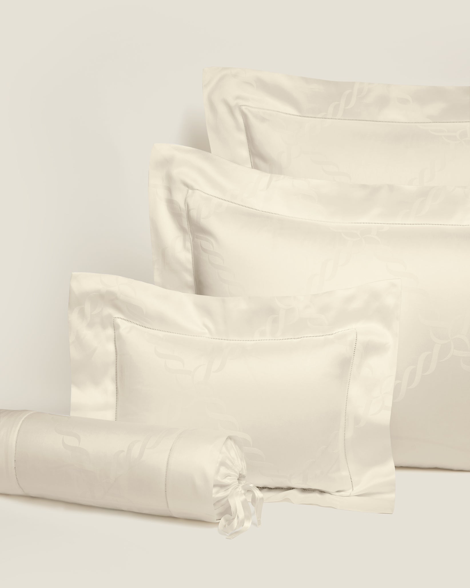 Ori Treccia queen, standard, boudoir and neckroll sham in beige