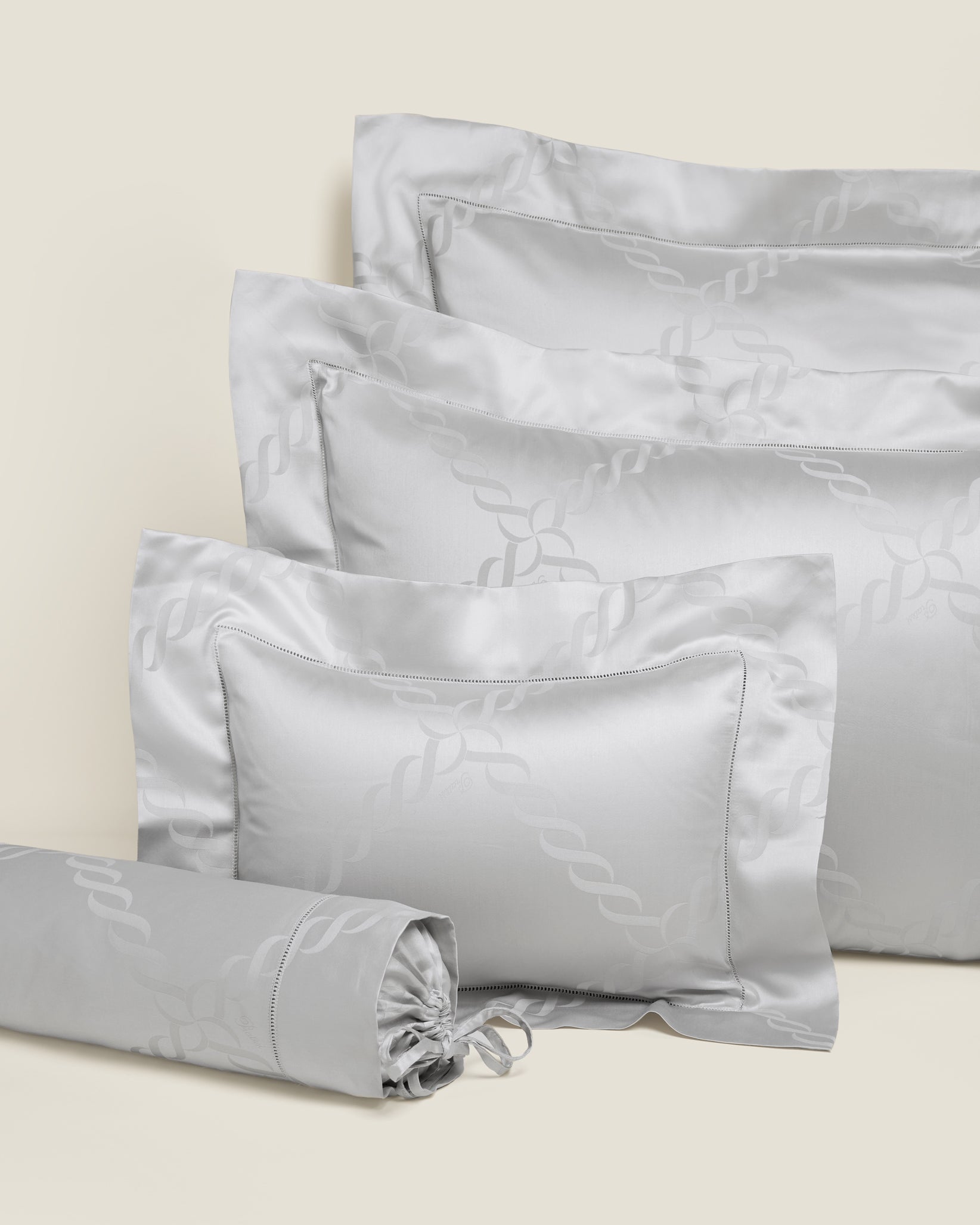 Ori Treccia queen, standard, boudoir and neckroll sham in sterling