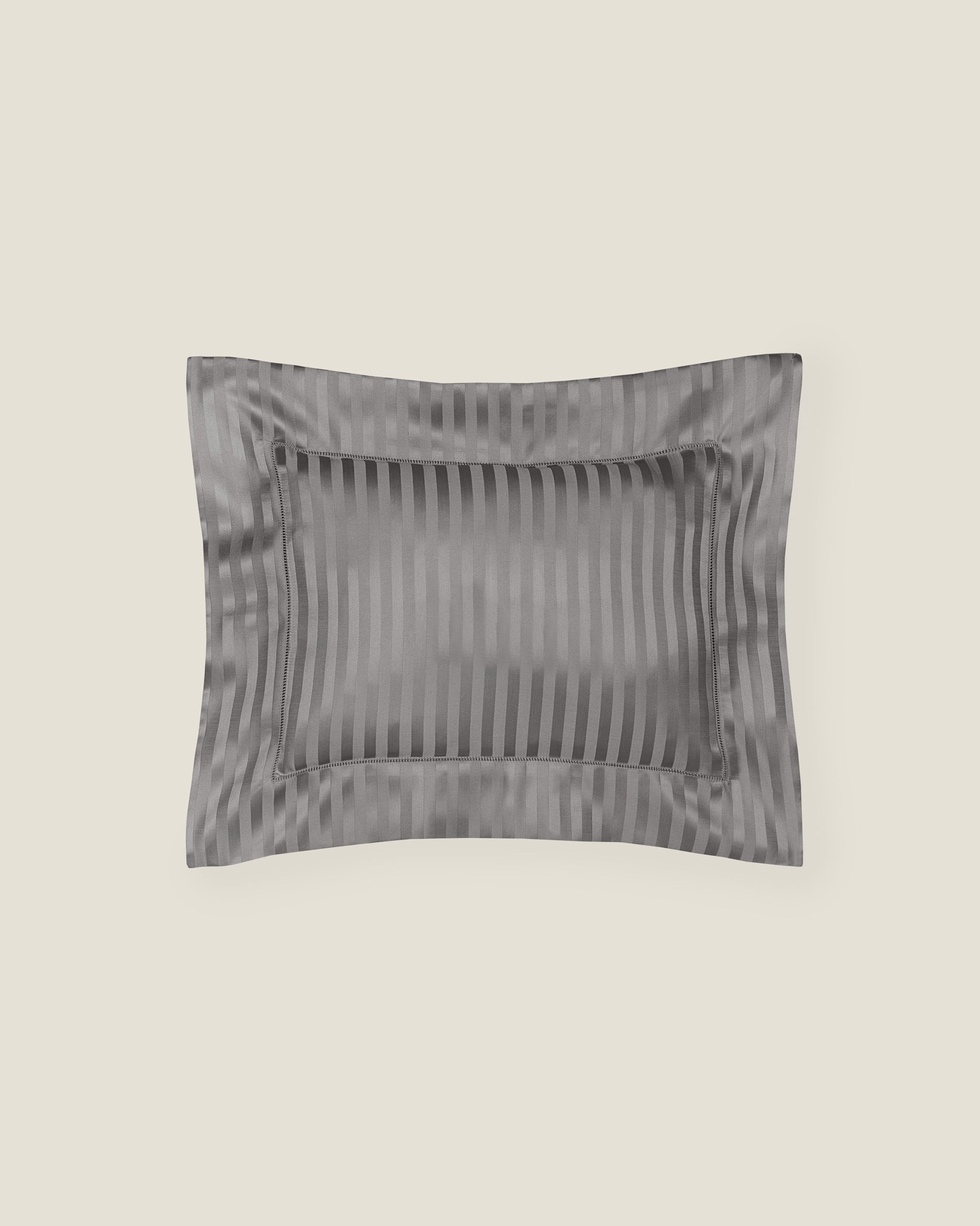 Raso Rigato boudoir sham in charcoal