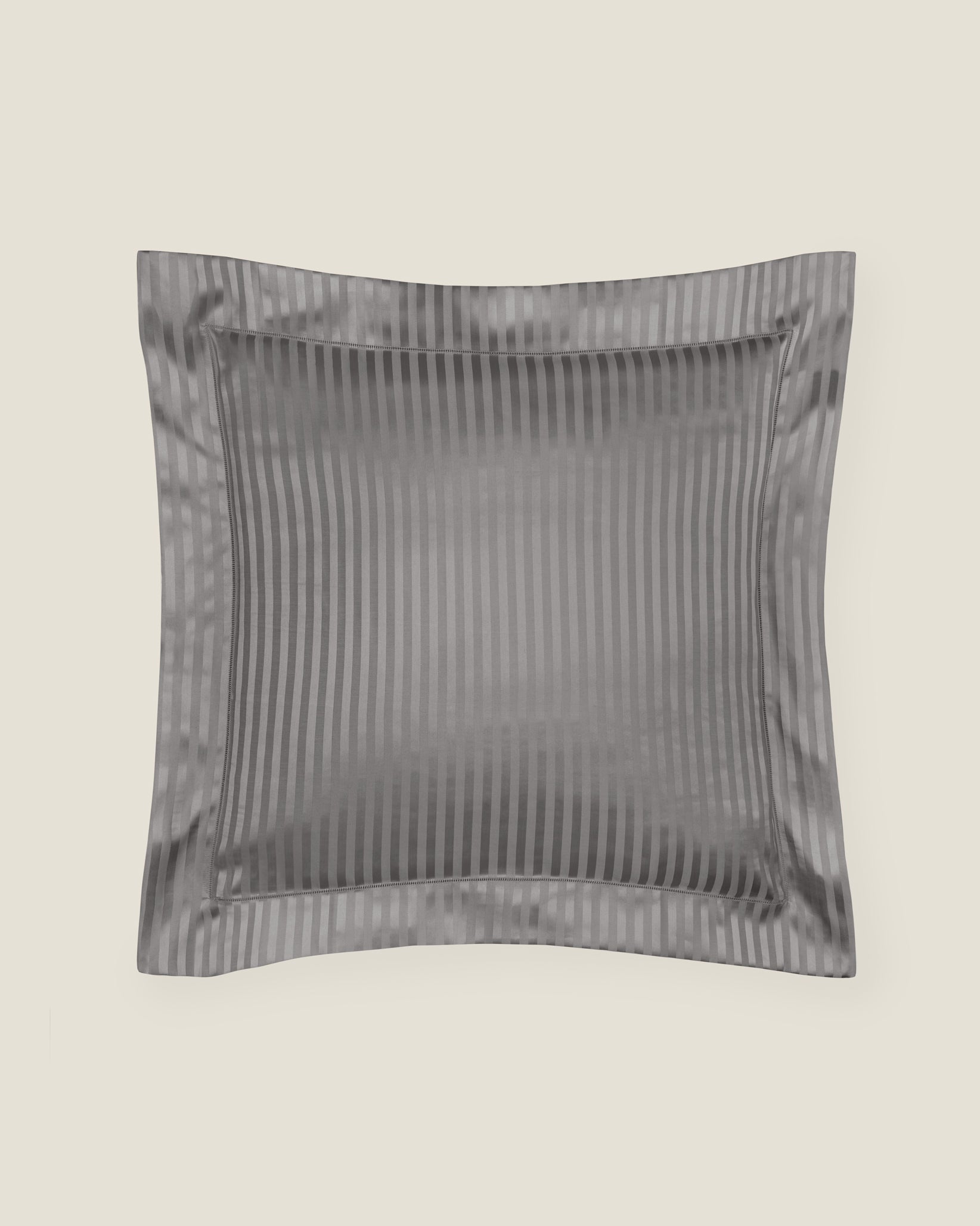 Raso Rigato euro sham in charcoal