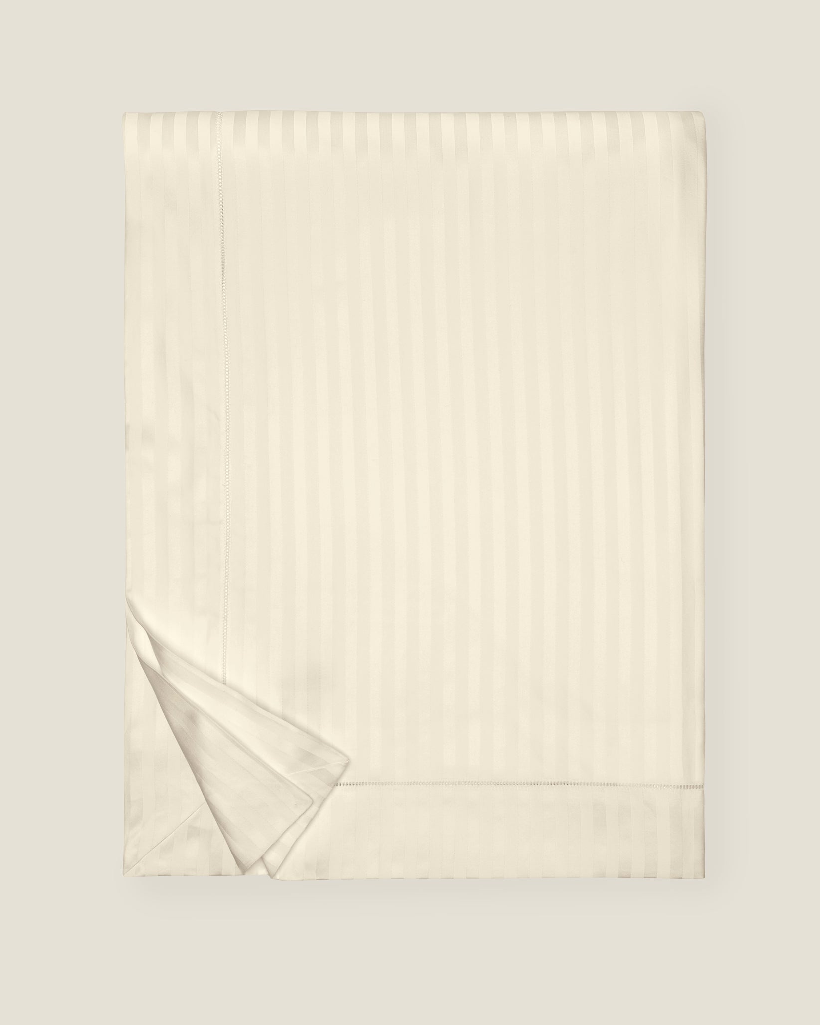 Raso Rigato duvet cover beige folded