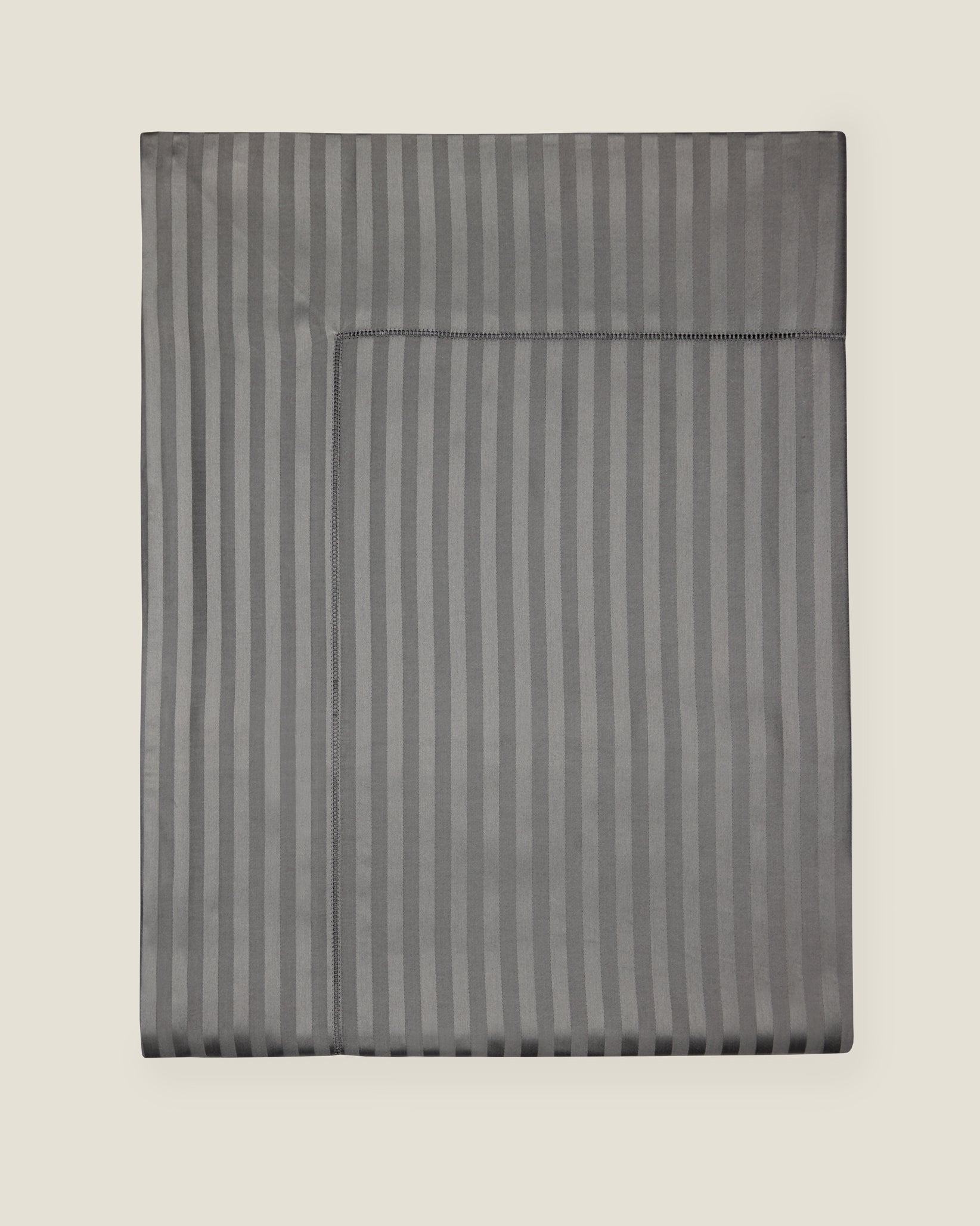Raso Rigato flat sheet folded charcoal