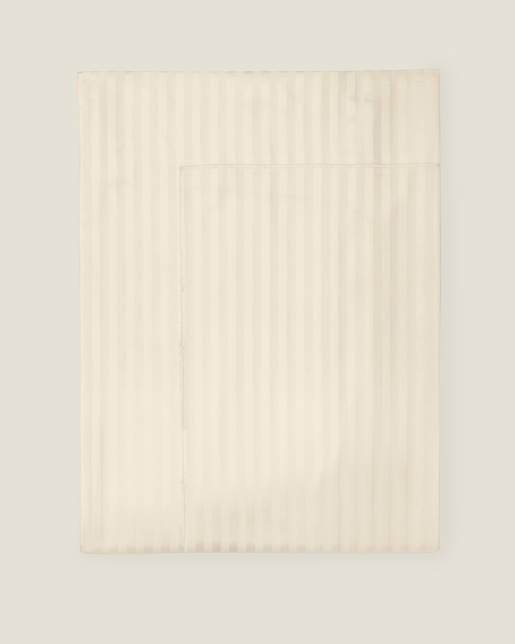 Raso Rigato beige flat sheet folded
