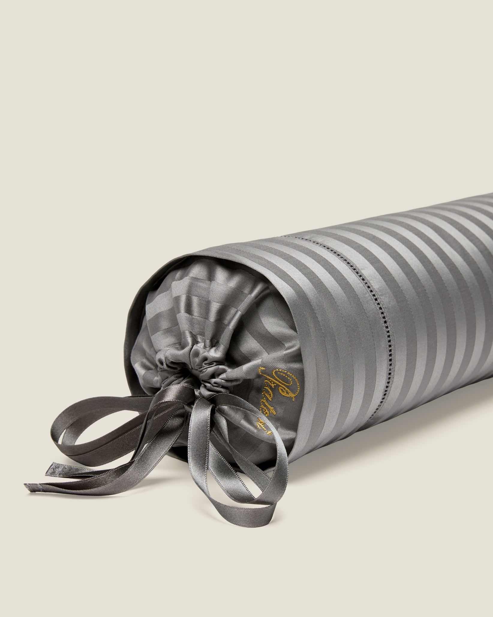 Raso Rigato neckroll sham in charcoal