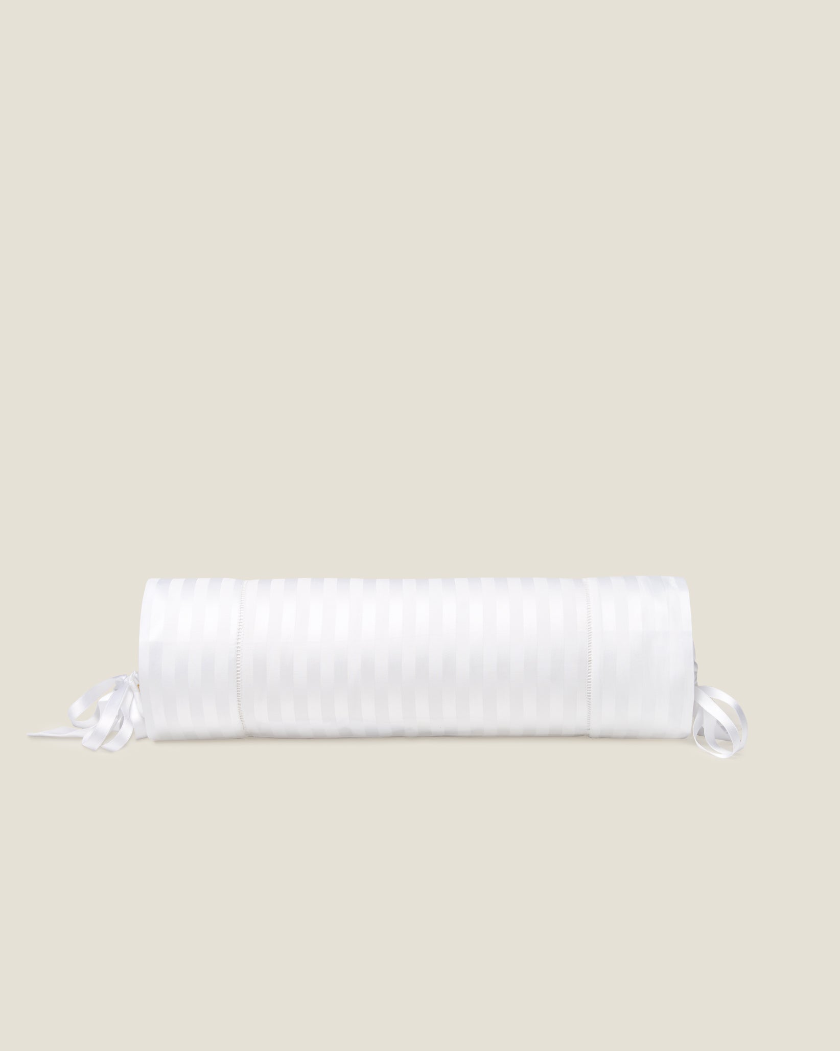 Raso Rigato neckroll sham in white