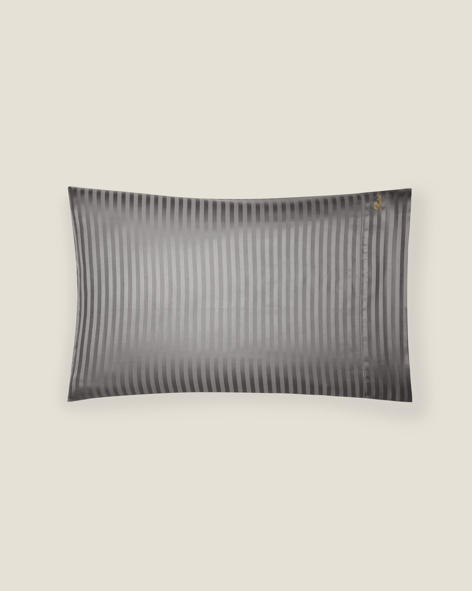Raso Rigato pillowcase in charcoal