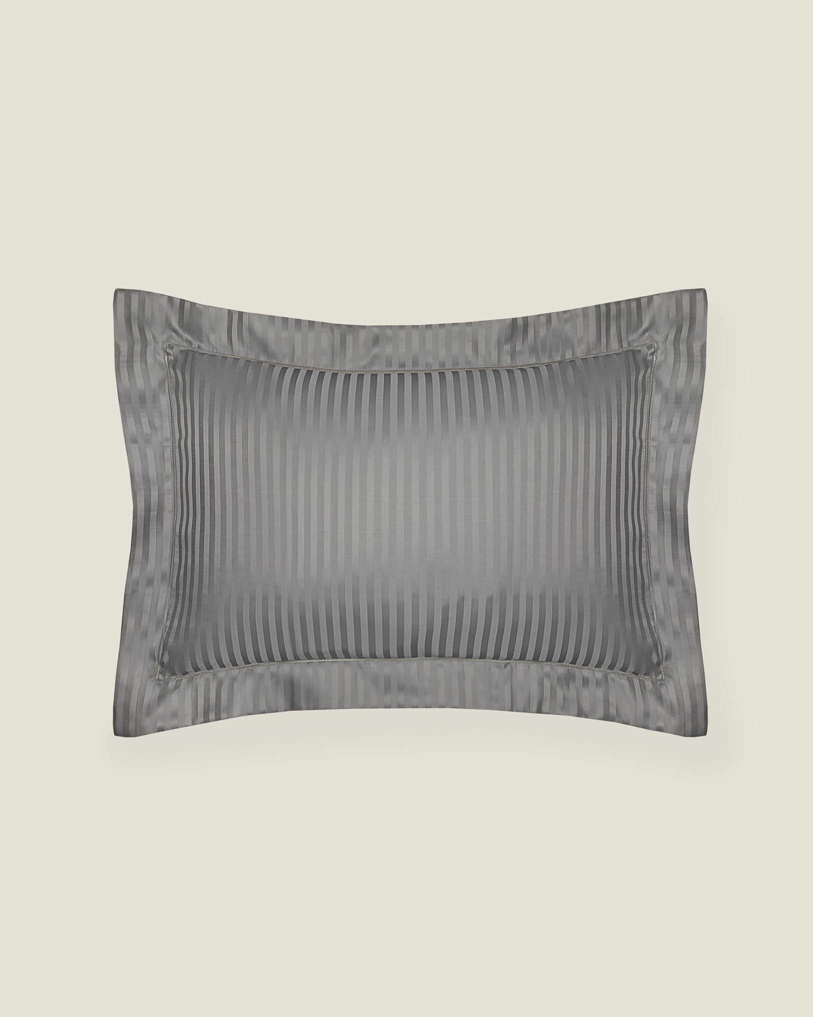 Raso Rigato Standard sham in charcoal