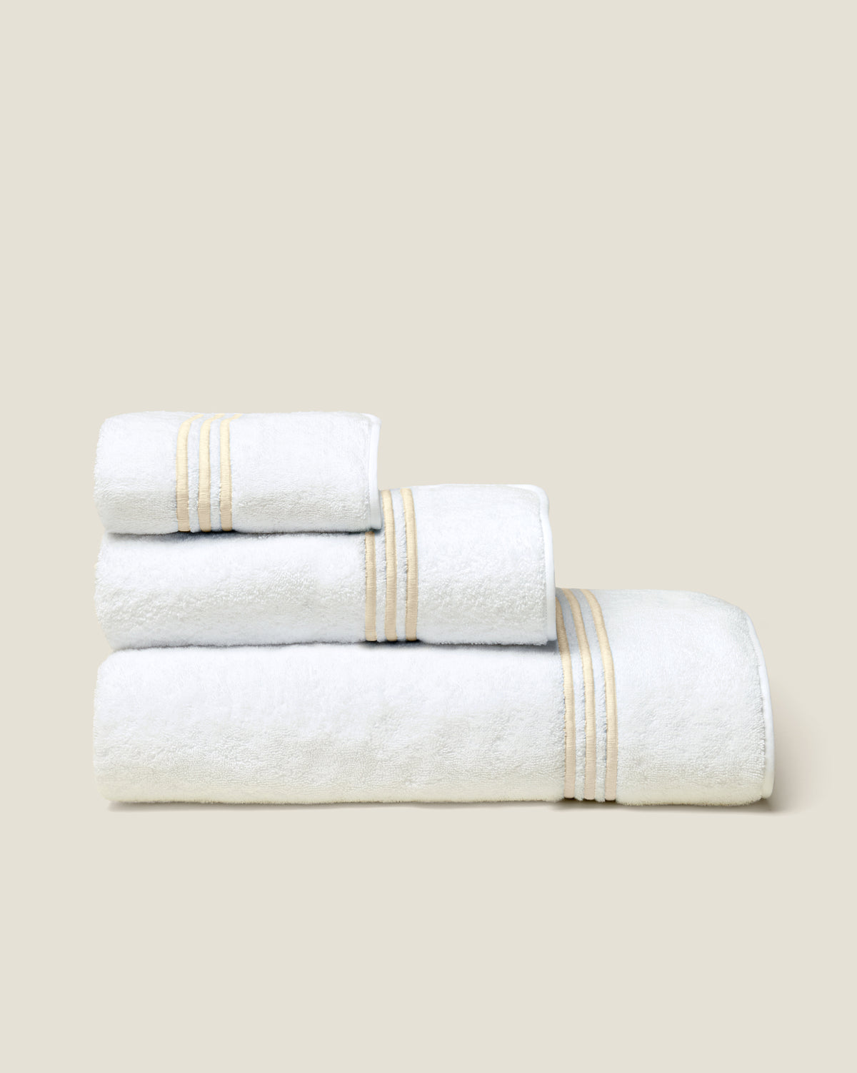 Tre Righe White/Beige Bath Set